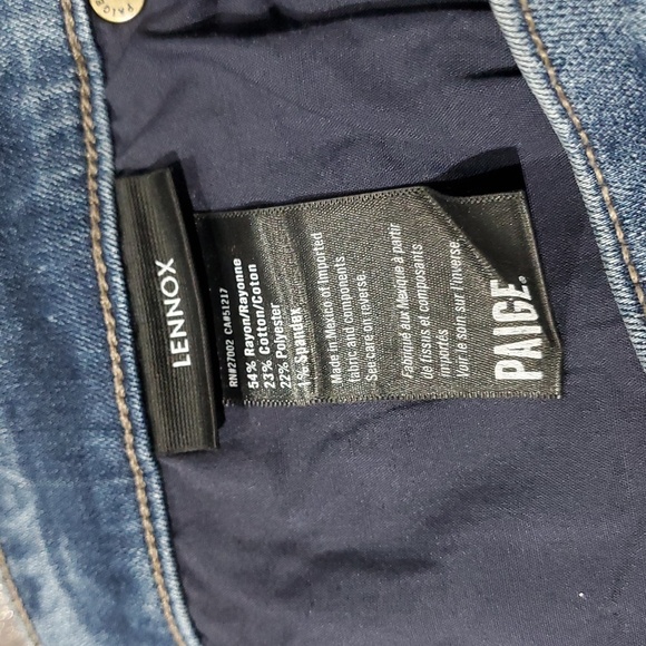 DENIM MENS PAIGE LENNOX HENRY BLUE JEANS SIZE 38 - Picture 9 of 10